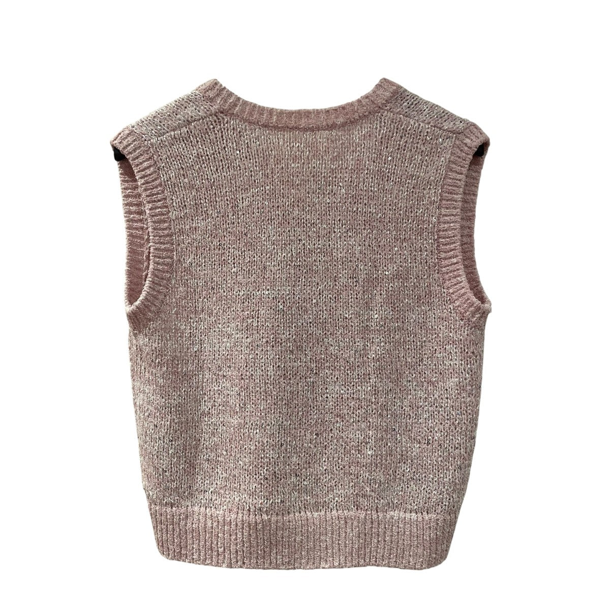 AKIRA NAKA Lila Sequinned knit pullover PKニットベストAR2612-PK 古着・中古-2枚目のアイテム画像