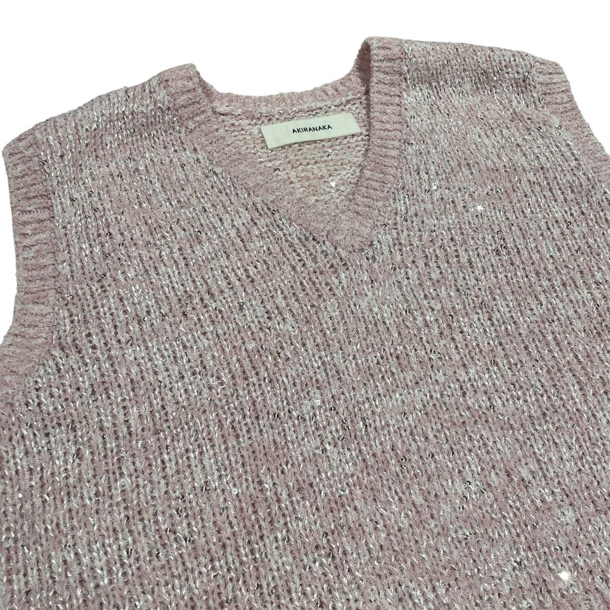 AKIRA NAKA Lila Sequinned knit pullover PKニットベストAR2612-PK 古着・中古-3枚目のアイテム画像