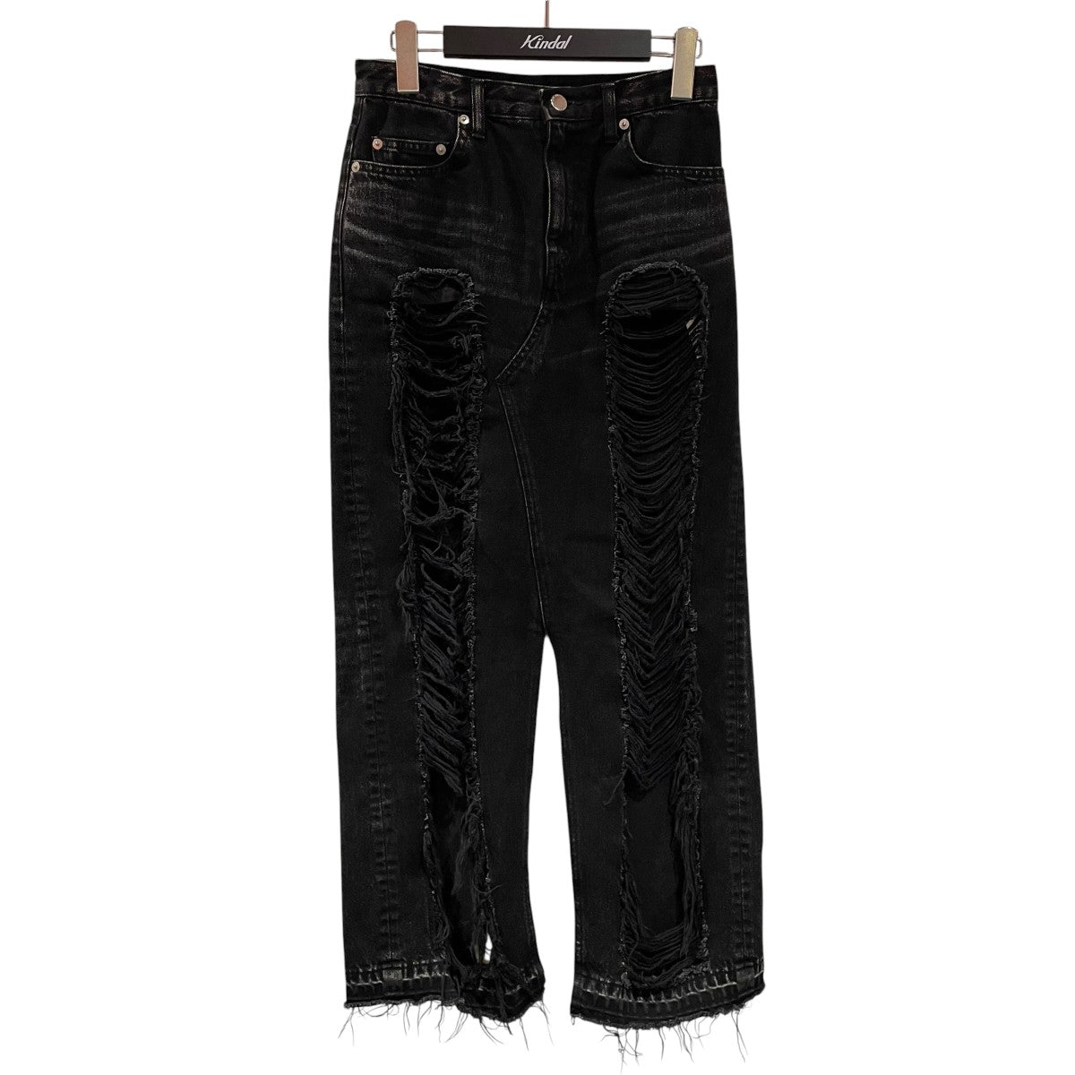 JOHN LAWRENCE SULLIVAN WASHED DENIM RIPPED LONG SKIRTデニムスカート2C021-0624-34 古着・中古-1枚目のアイテム画像