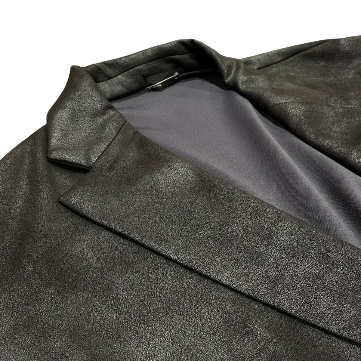 LAD MUSICIAN 26SSSTRETCH FAUX LEATHER JERSEY GOWN JACKETフェイクレザージャケット2126-307 古着・中古-3枚目のアイテム画像
