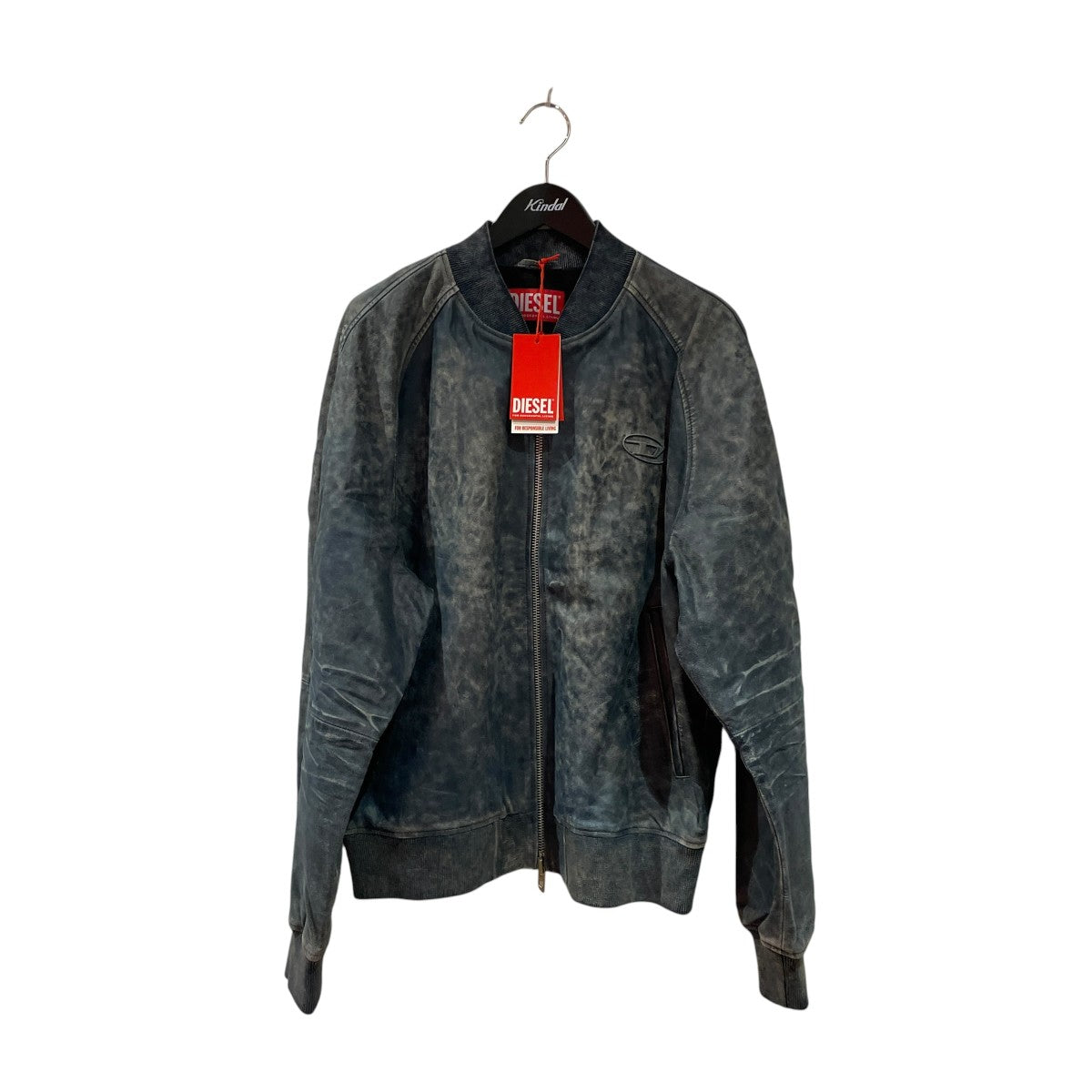 26SSL-Cobb Faded Leather Bomber Jacketジップジャケットa20097