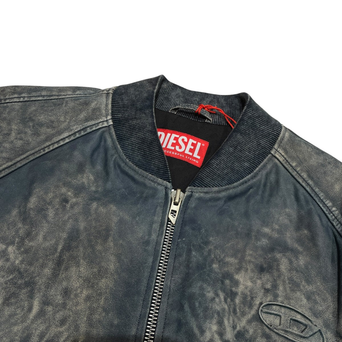 26SSL-Cobb Faded Leather Bomber Jacketジップジャケットa20097