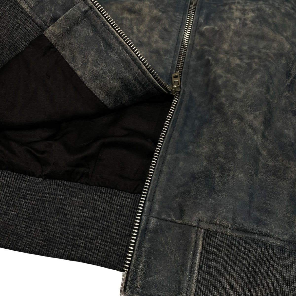 26SSL-Cobb Faded Leather Bomber Jacketジップジャケットa20097