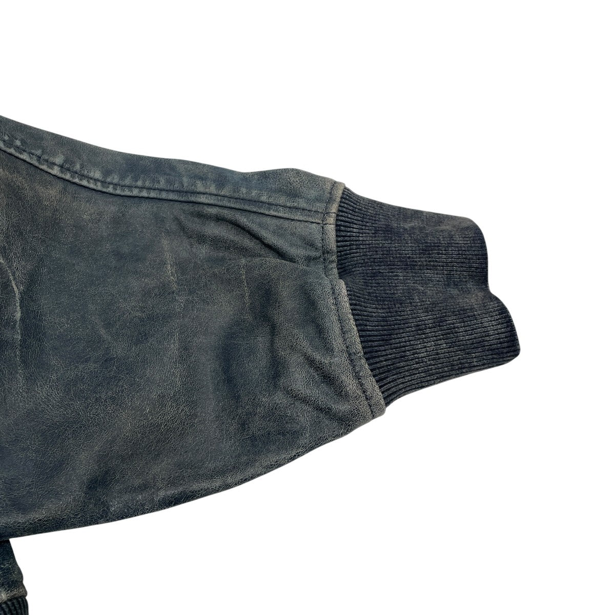 26SSL-Cobb Faded Leather Bomber Jacketジップジャケットa20097