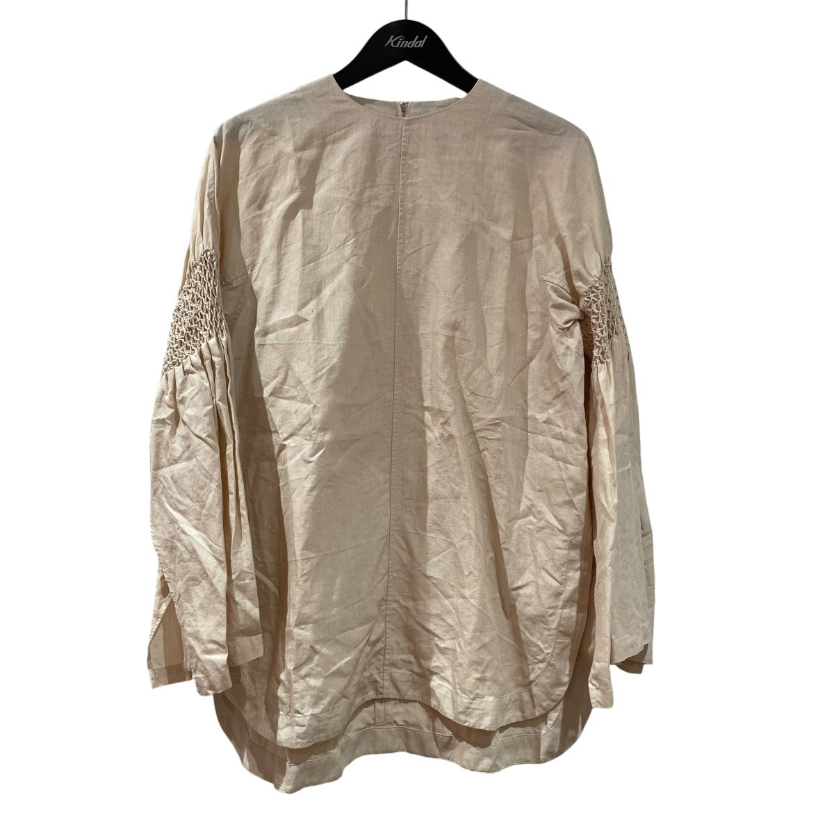 HYKE 23SSLINEN SMOCKED BLOUSE長袖ブラウス 古着・中古-1枚目のアイテム画像