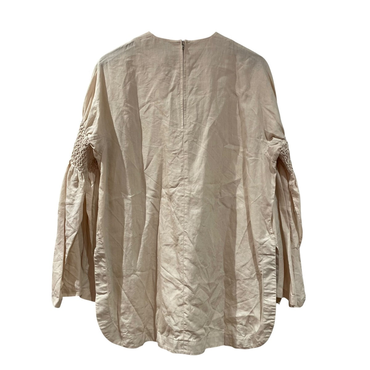 HYKE 23SSLINEN SMOCKED BLOUSE長袖ブラウス 古着・中古-2枚目のアイテム画像