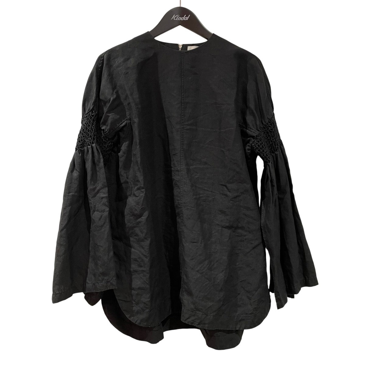 HYKE 23SSLINEN SMOCKED BLOUSEリネン長袖ブラウス 古着・中古-1枚目のアイテム画像