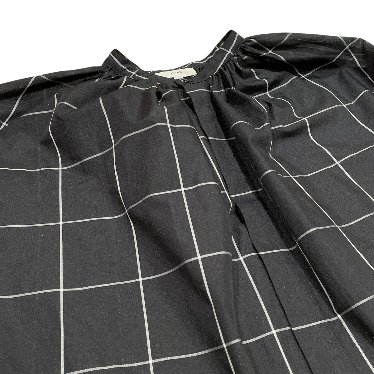 HYKE 22SSPLAID GATHER SHIR長袖シャツ 古着・中古-3枚目のアイテム画像