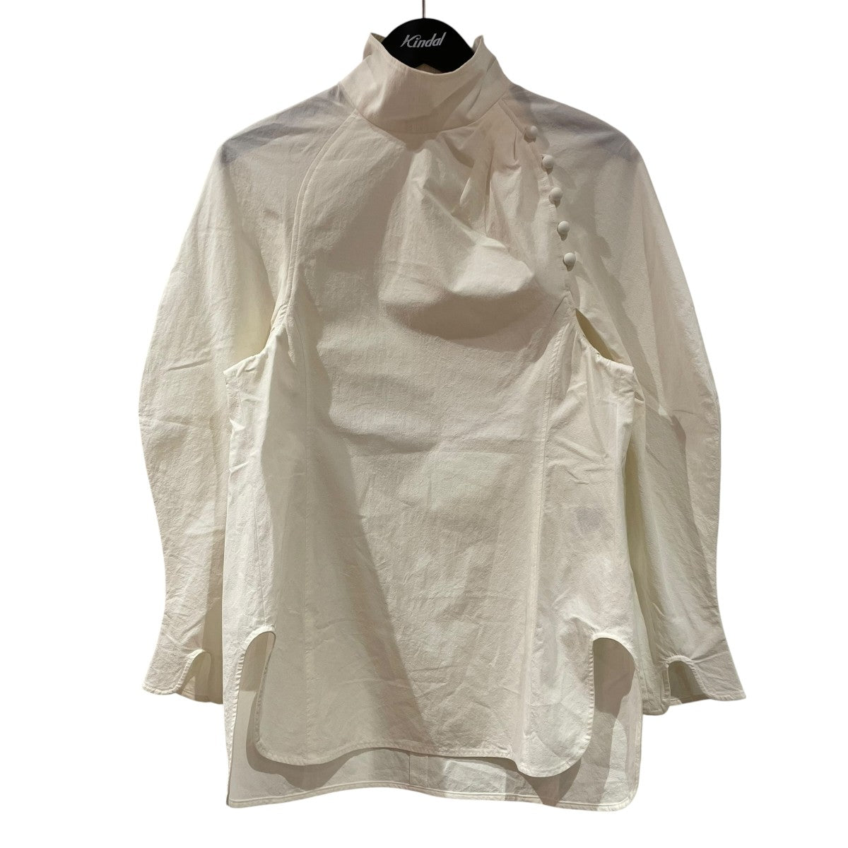 mame kurogouchi Crepe Cotton High Neck Blouse長袖プルオーバーブラウスMM24SS-SH069 古着・中古-1枚目のアイテム画像