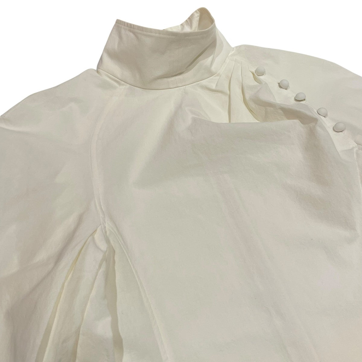 mame kurogouchi Crepe Cotton High Neck Blouse長袖プルオーバーブラウスMM24SS-SH069 古着・中古-3枚目のアイテム画像