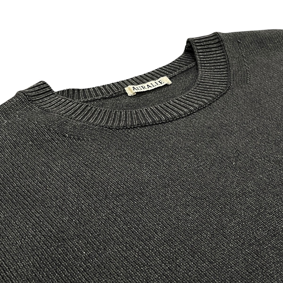 FRENCH MERINO STONE WASHED KNIT P Oクルーネックニットa21ap02sw
