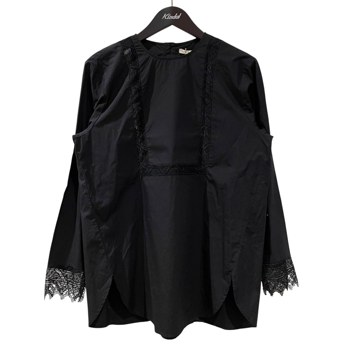 ne quittez pas Poplin Lace Square長袖ブラウス010191643 古着・中古-1枚目のアイテム画像