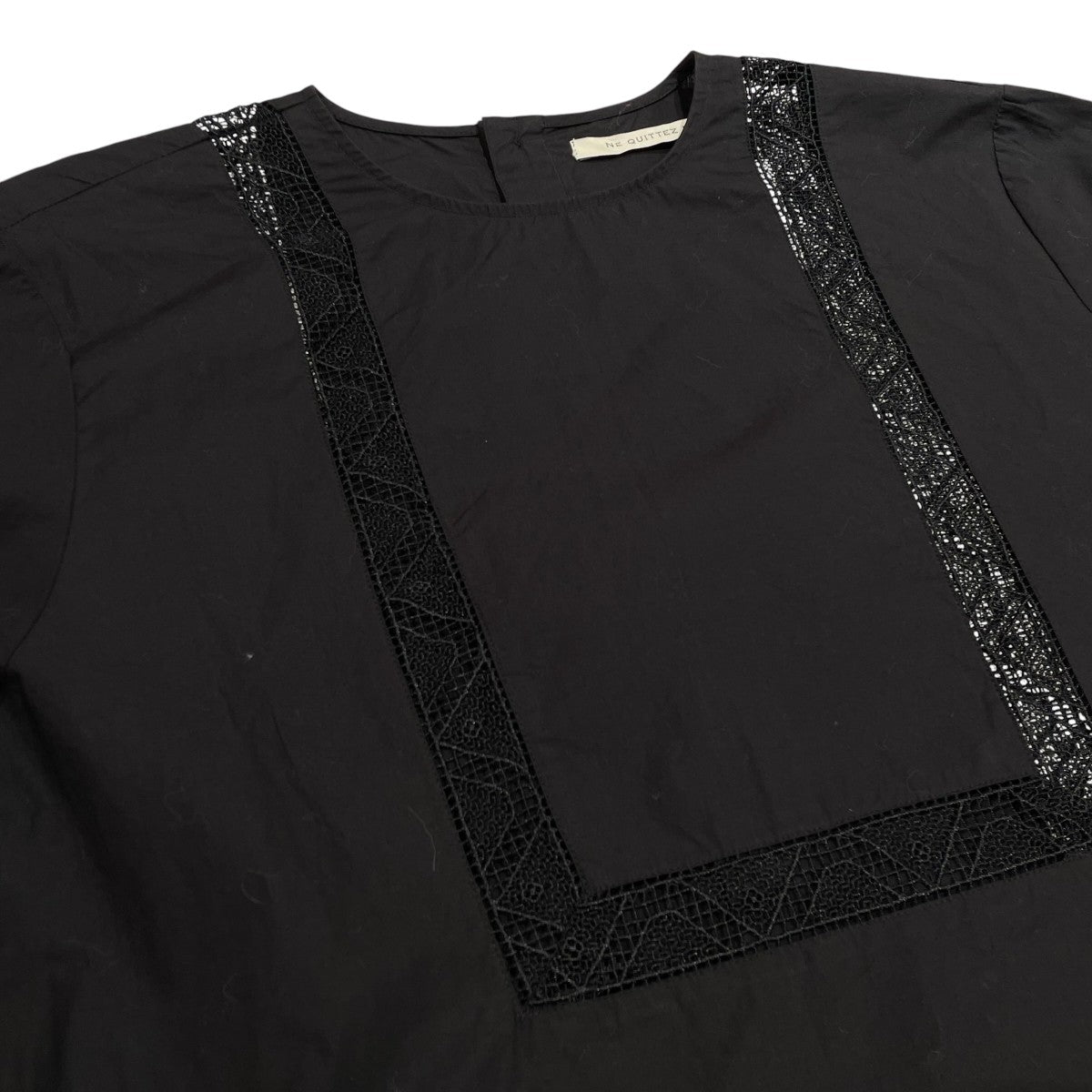 ne quittez pas Poplin Lace Square長袖ブラウス010191643 古着・中古-3枚目のアイテム画像