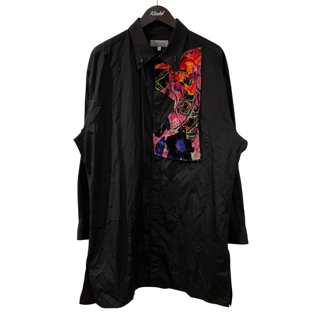 Yohji Yamamoto pour homme 23SSパッチワークZIP衿B長袖シャツHZ-B18-012 古着・中古-1枚目のアイテム画像