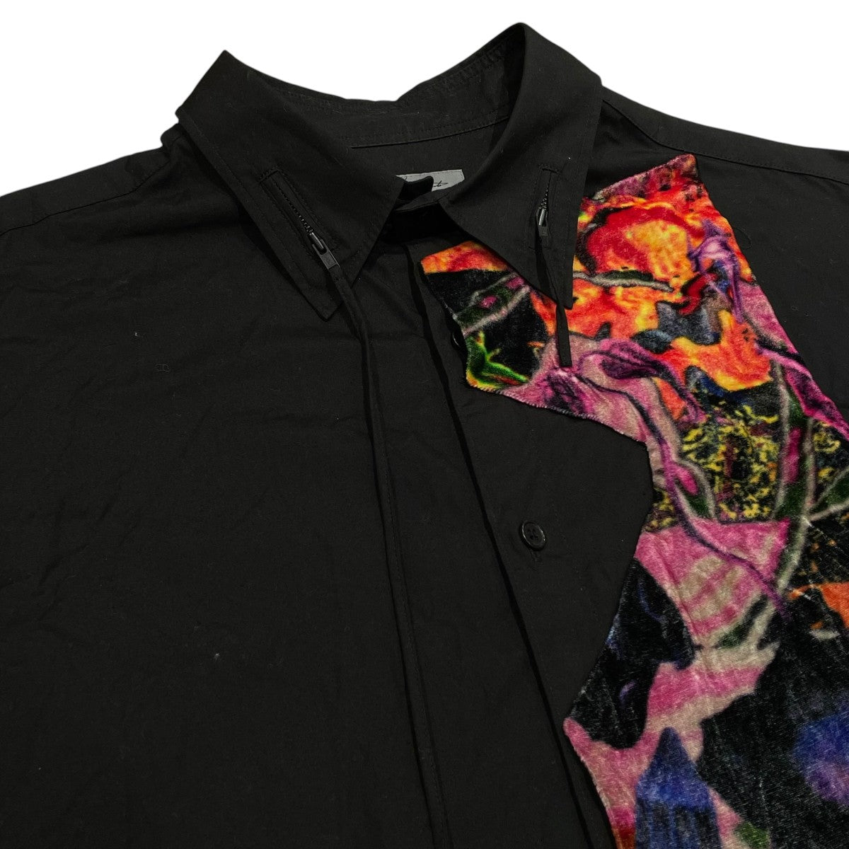 Yohji Yamamoto pour homme 23SSパッチワークZIP衿B長袖シャツHZ-B18-012 古着・中古-3枚目のアイテム画像
