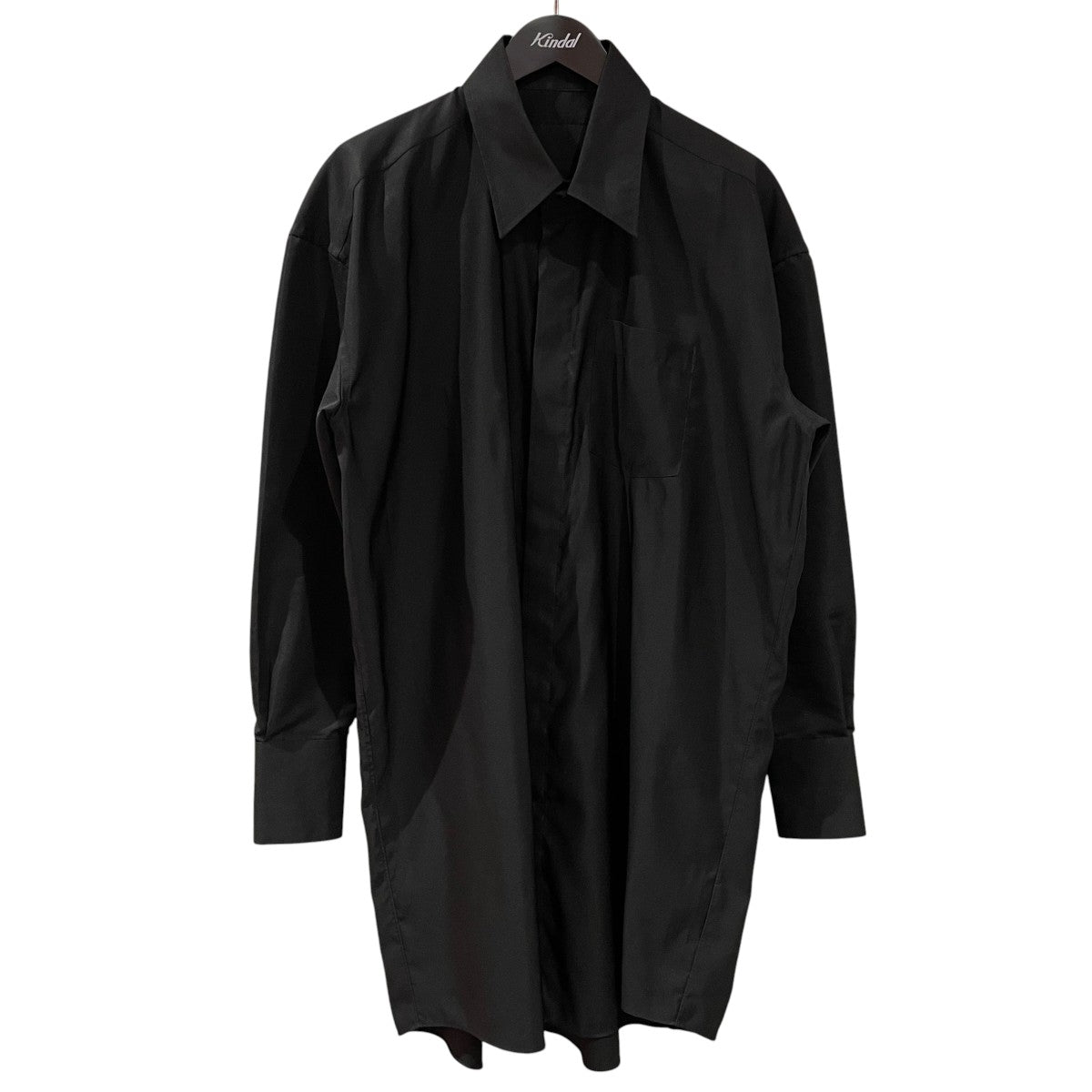 KISHIDAMIKI grosgrain shirt with leather label長袖シャツS4-006 古着・中古-1枚目のアイテム画像