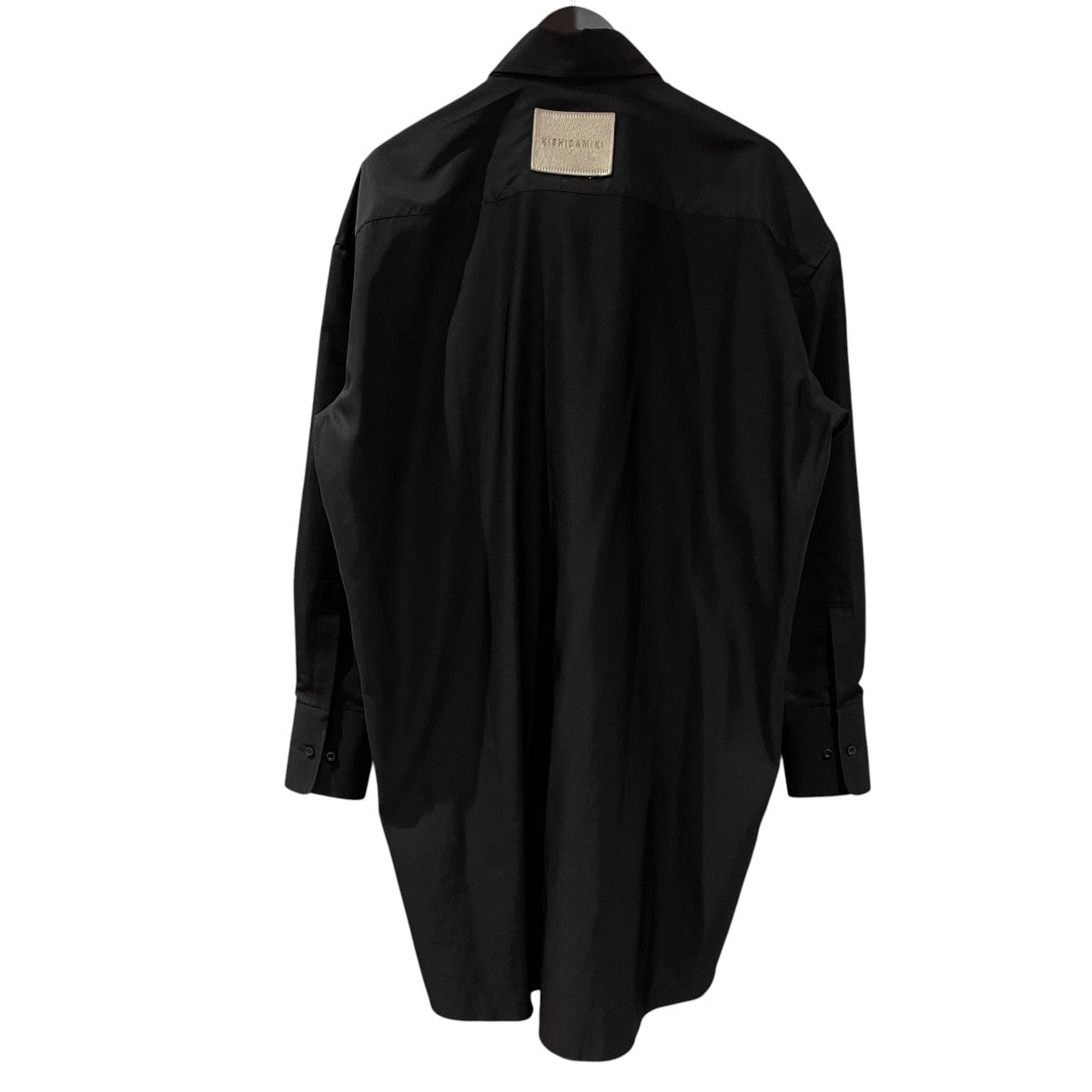 KISHIDAMIKI grosgrain shirt with leather label長袖シャツS4-006 古着・中古-2枚目のアイテム画像
