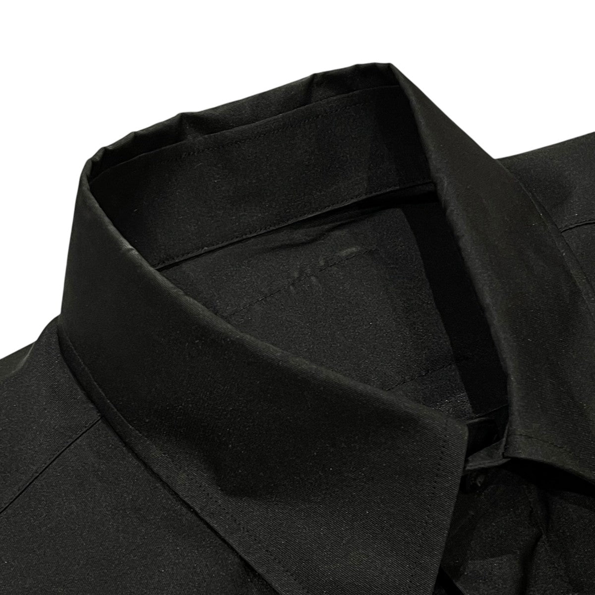 KISHIDAMIKI grosgrain shirt with leather label長袖シャツS4-006 古着・中古-6枚目のアイテム画像