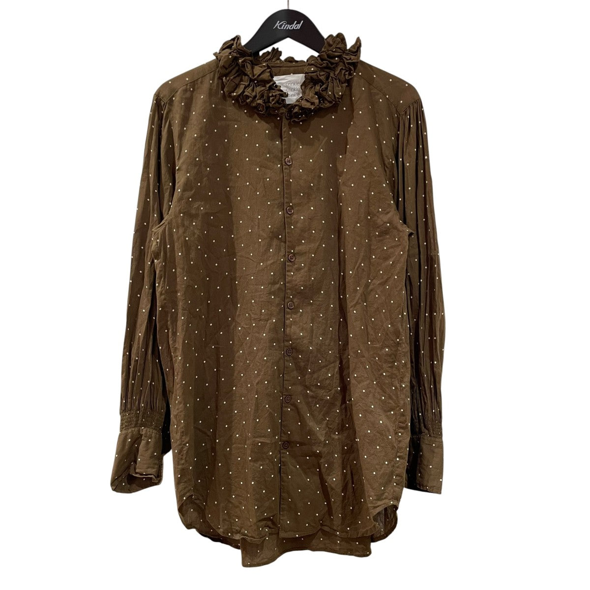 crinkle crinkle crinkle frill collar blouse長袖シャツcc 3025 古着・中古-1枚目のアイテム画像