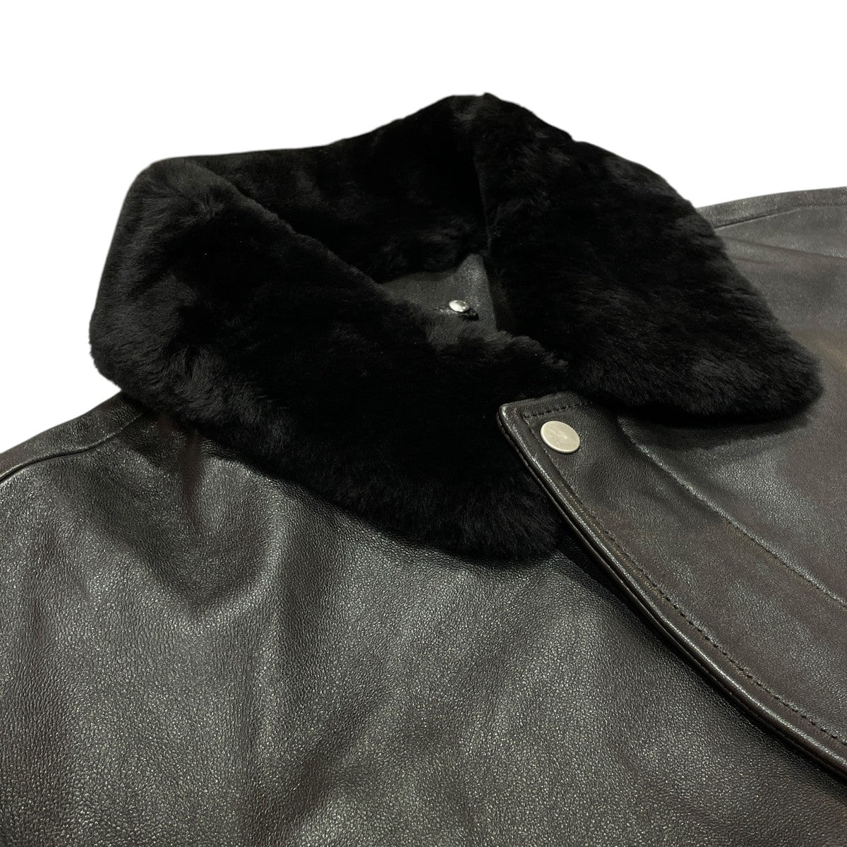 25AWMOUTON COLLAR SHEEP LEATHER ZIP JACKETレザージャケットST.1216