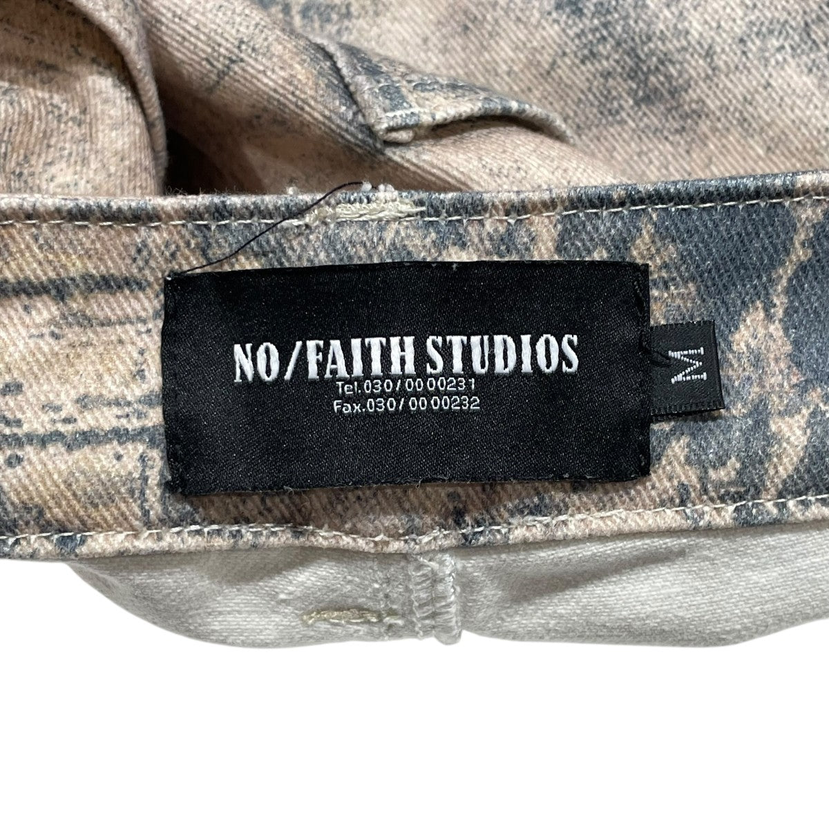 NO／FAITH STUDIOS 25SSPRINTED DENIM BEI USED LOOK PRINTEDデニムパンツ 古着・中古-6枚目のアイテム画像