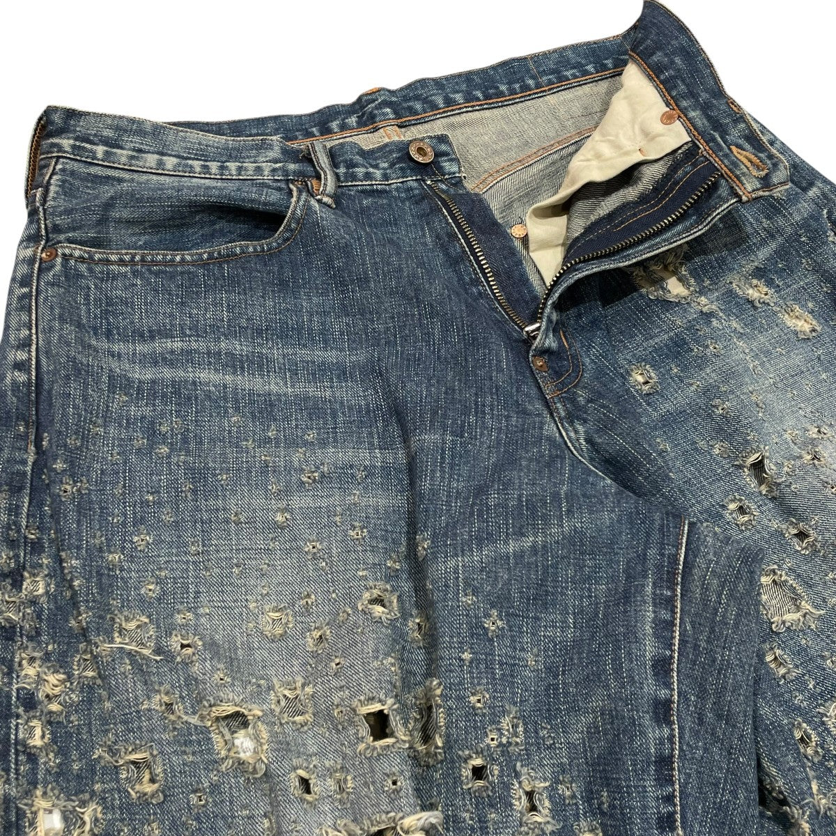 SUGARHILL CRASHED MODERN DENIM WIDE TROUSERSデニムパンツ 古着・中古-3枚目のアイテム画像