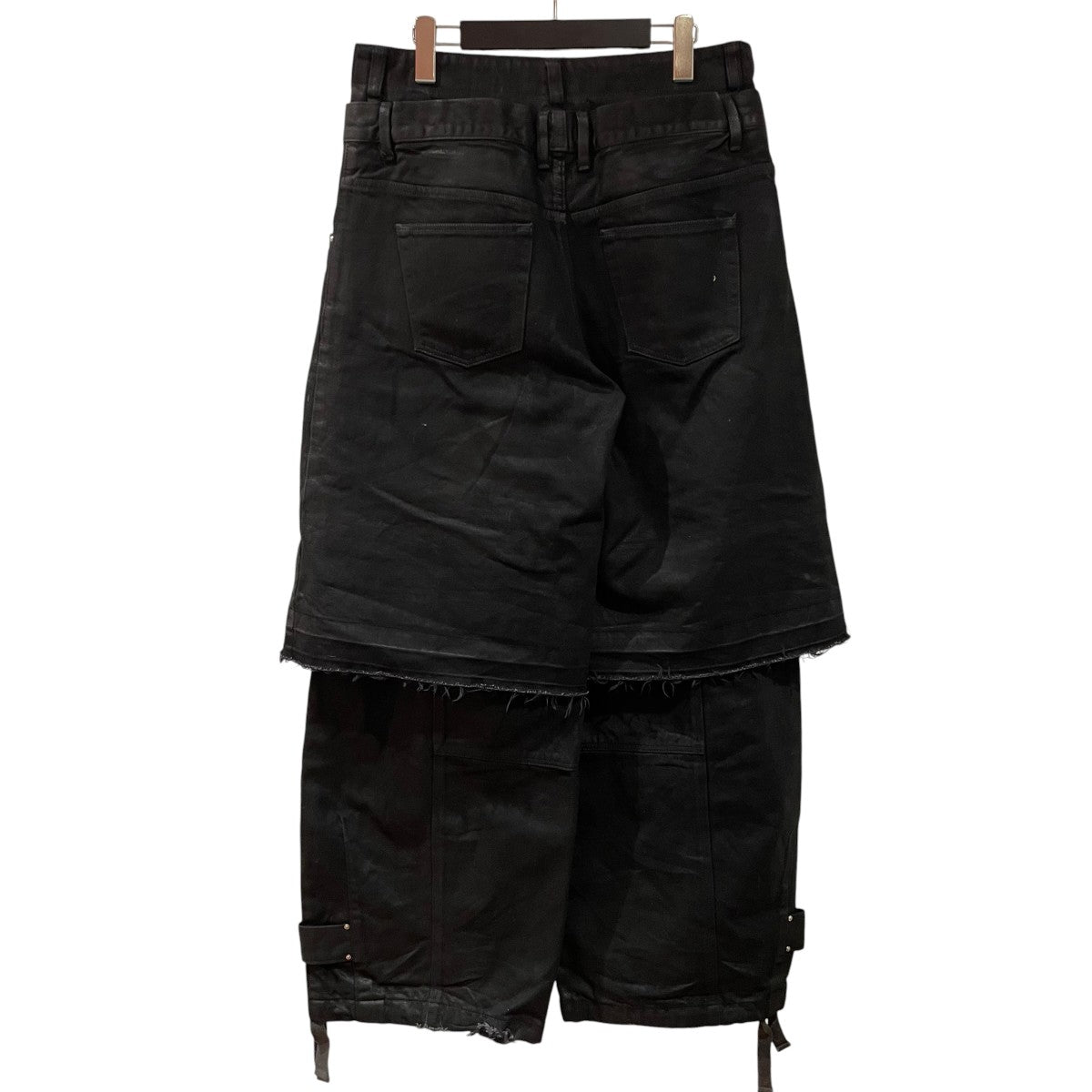 FILTH FRONT ZIP BAGGY DENIMコーティングレイヤードデニムパンツFL FW24 PT01 古着・中古-2枚目のアイテム画像