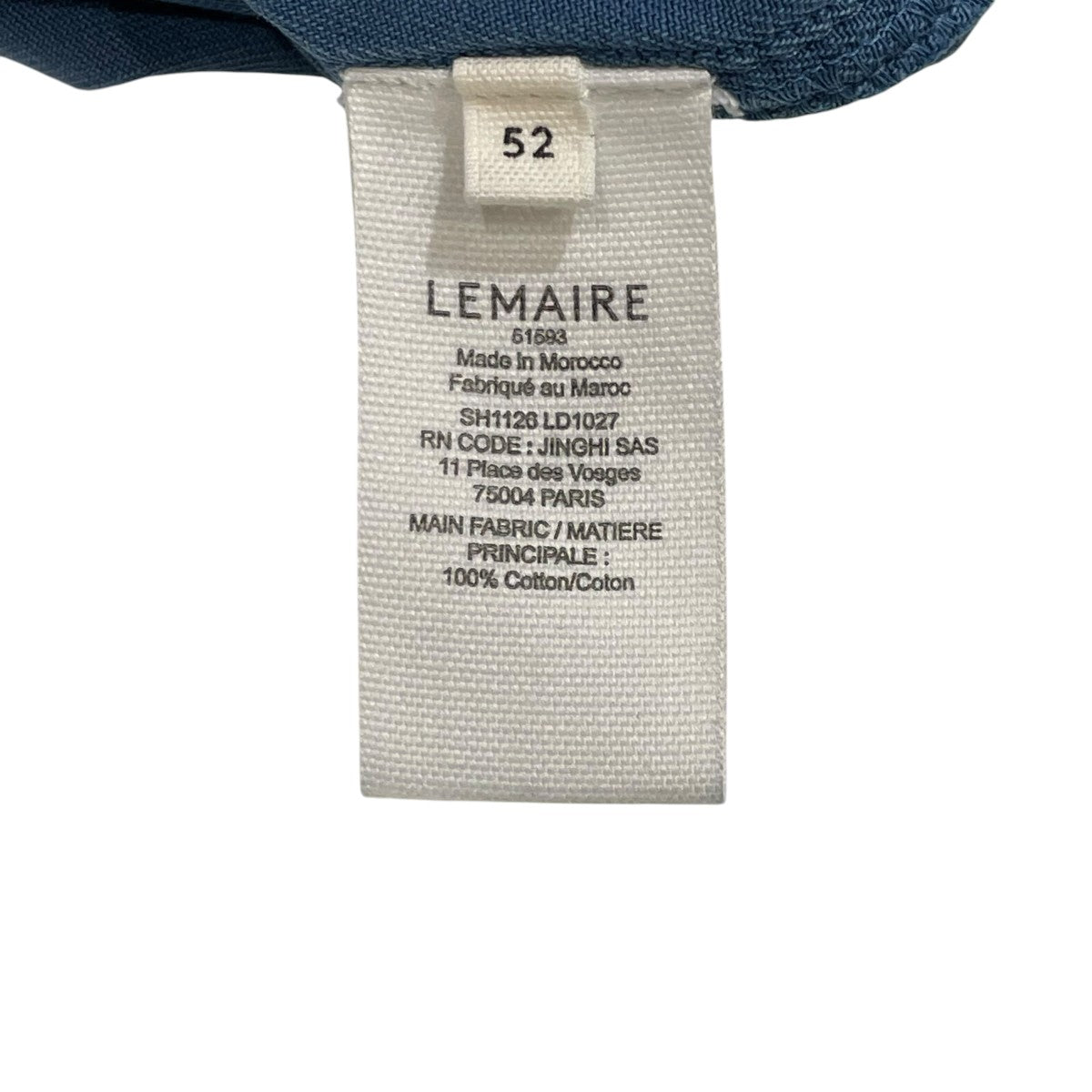 LEMAIRE ガーメントダイコットンデニムシャツ長袖シャツSH1126 LD1027 古着・中古-6枚目のアイテム画像