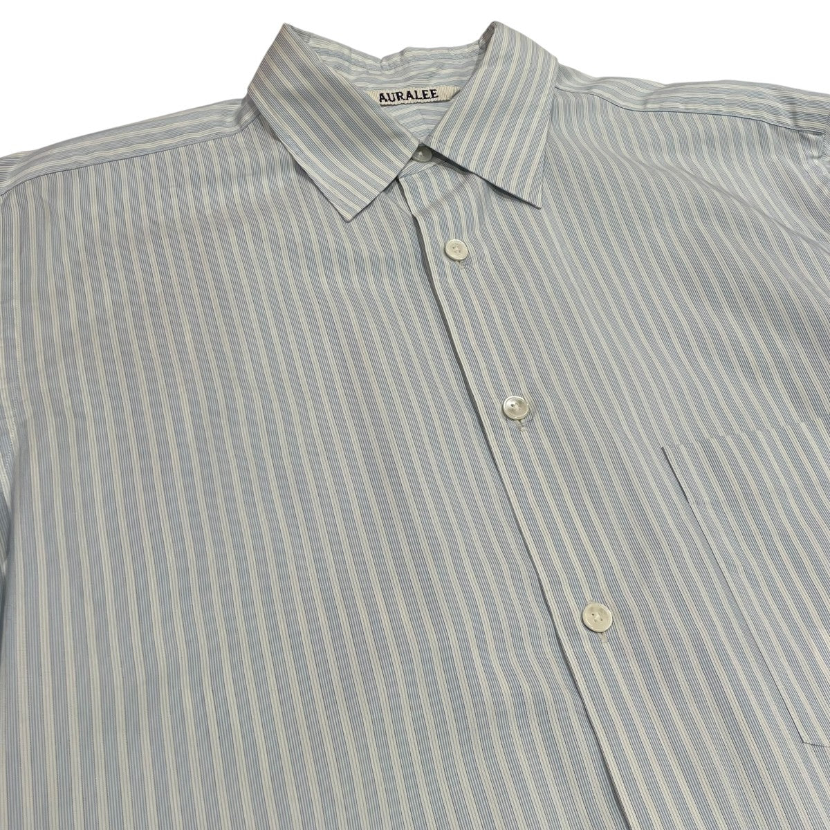 AURALEE FINX POLYESTER STRIPE SHIRT ONE-PIECEシャツワンピースA23SD06PS 古着・中古-3枚目のアイテム画像