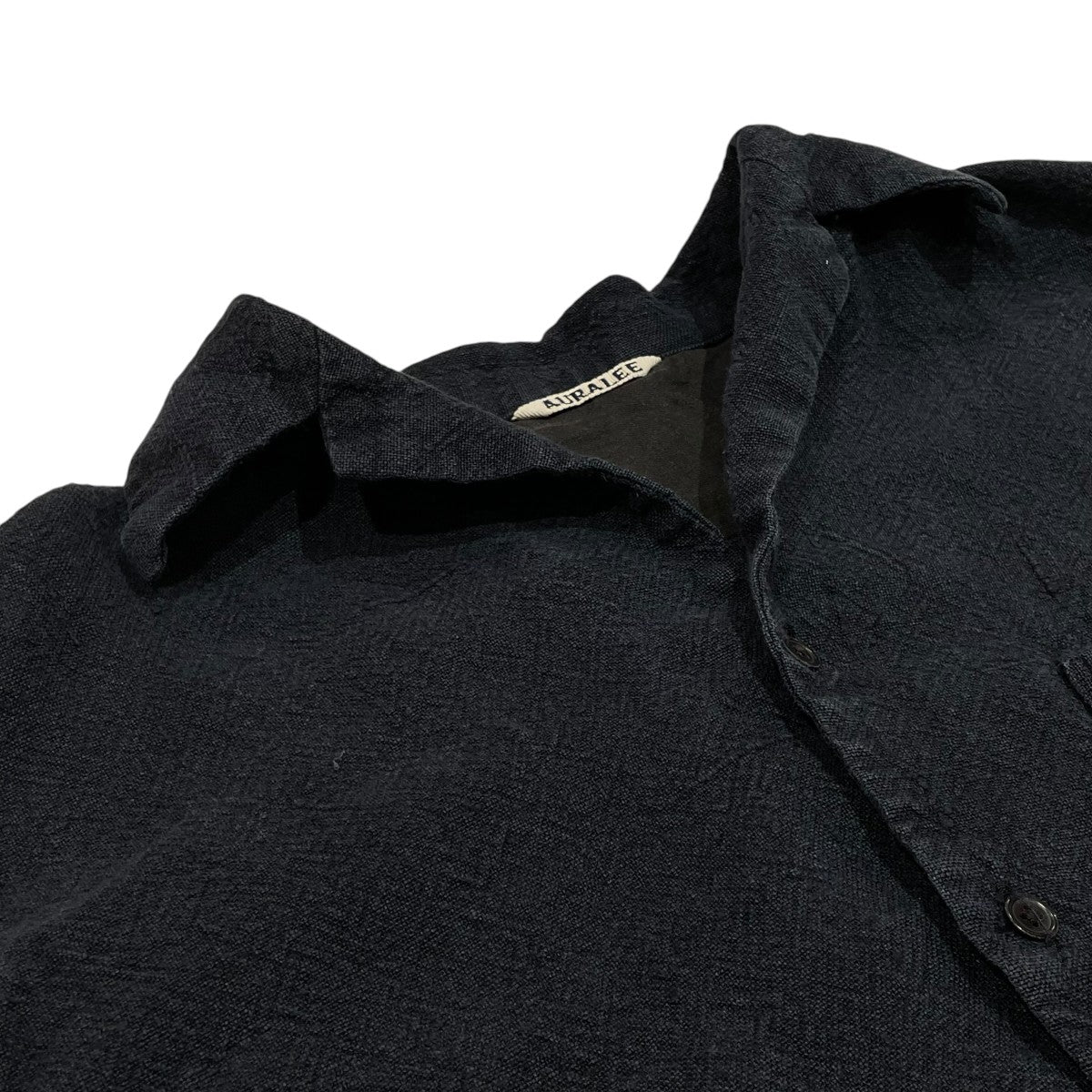 AURALEE 19SSLINEN SILK SUMMER TWEED SHIRT半袖シャツA9SS05LS 古着・中古-3枚目のアイテム画像