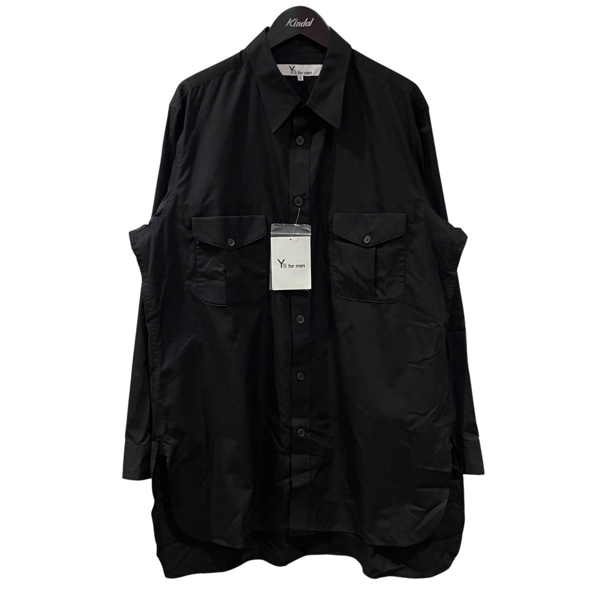 Y’S for men 100 2 BROAD SHIRT WITH DOUBLE CHEST PATCH POCKETS長袖シャツMA-B07-001 古着・中古-1枚目のアイテム画像