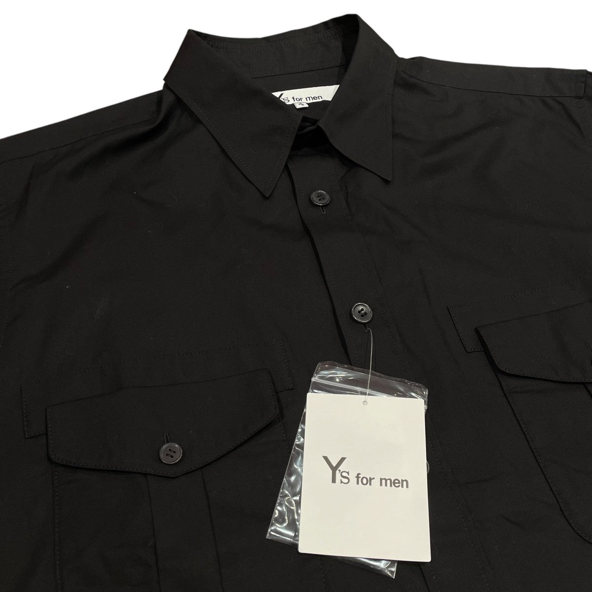 Y’S for men 100 2 BROAD SHIRT WITH DOUBLE CHEST PATCH POCKETS長袖シャツMA-B07-001 古着・中古-3枚目のアイテム画像