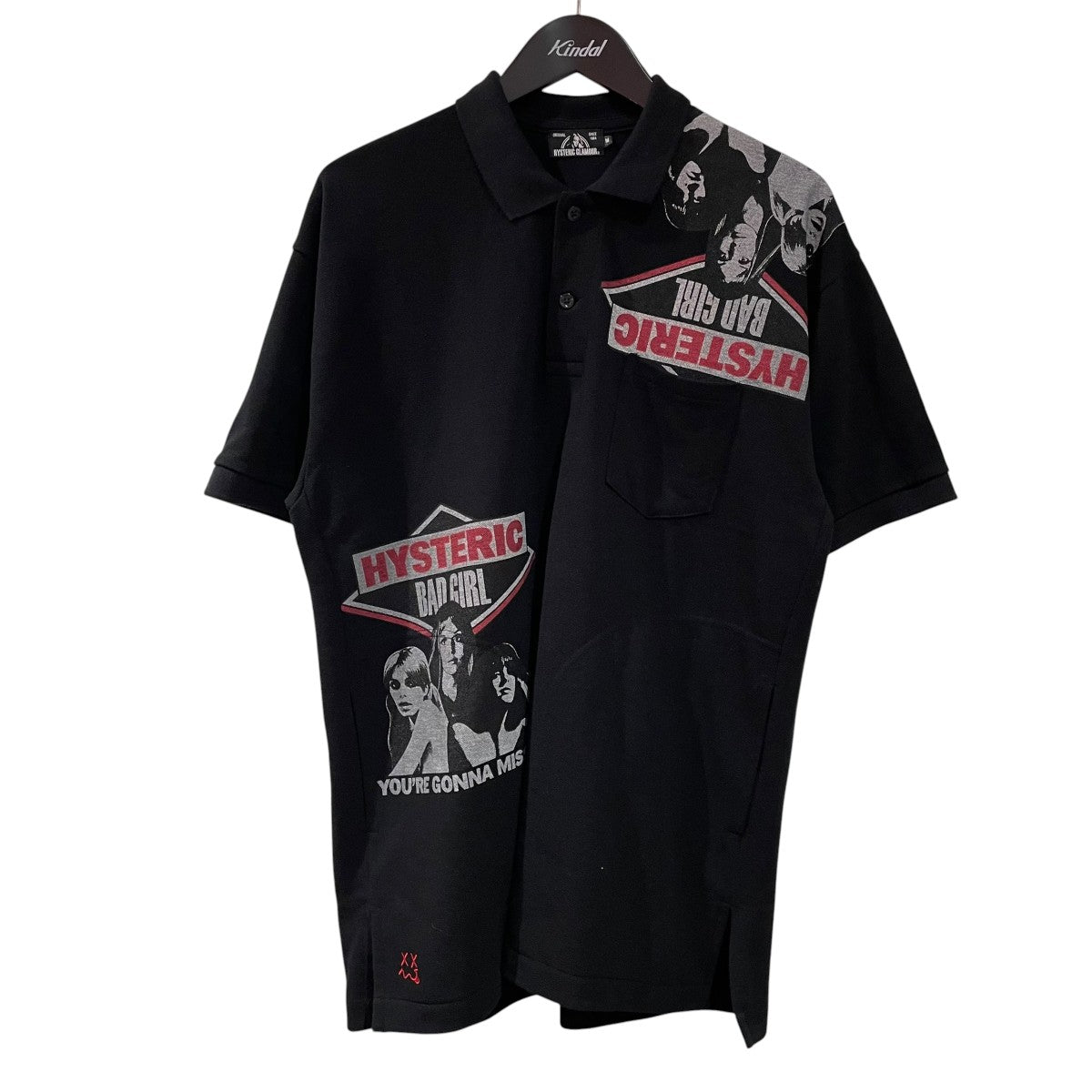 Hysteric Glamour Bad Girl Print Big Polo Shirtポロシャツ02182CH01 古着・中古-1枚目のアイテム画像