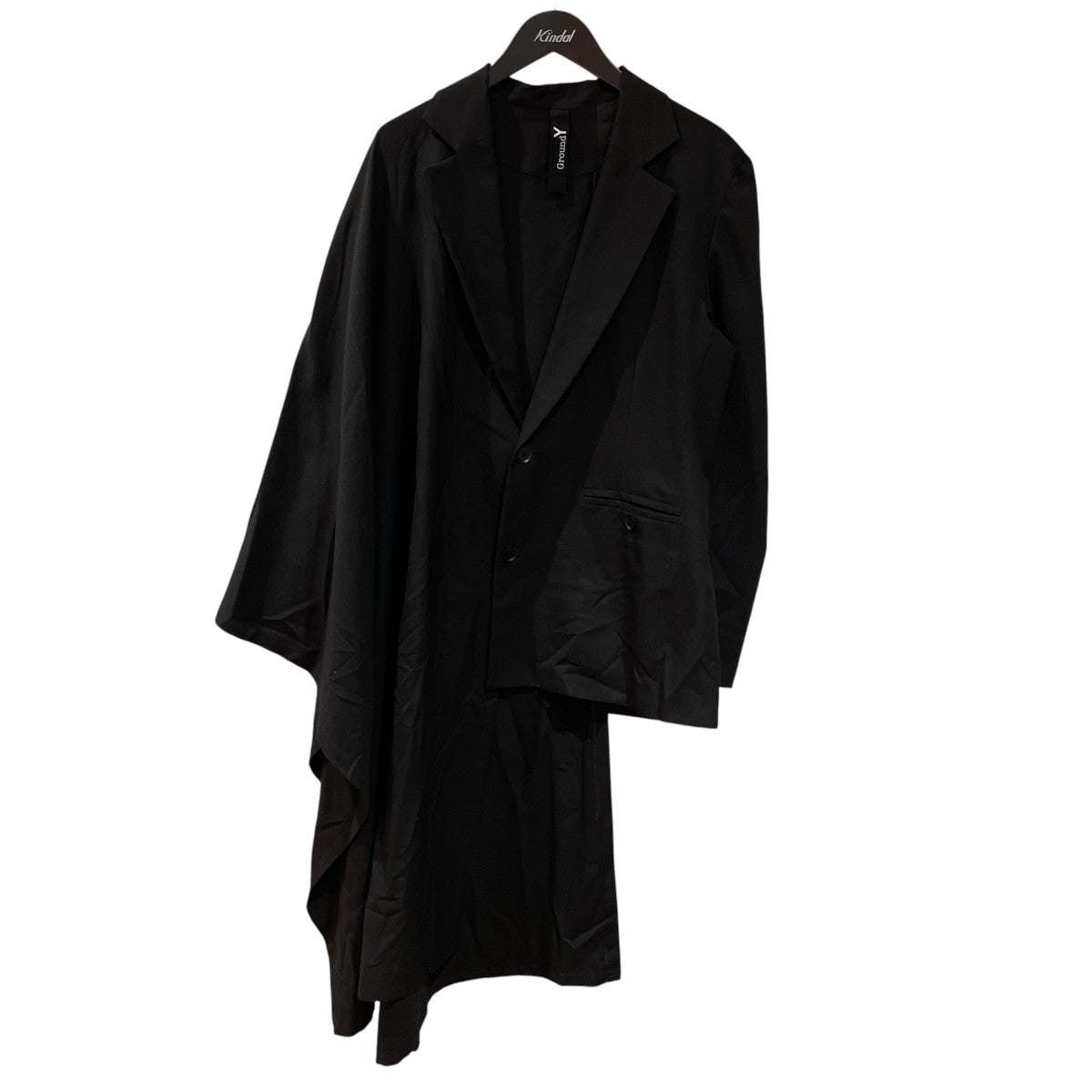 GROUND Y T-W Gabardine Cloak Docking JacketテーラードジャケットGA-J05-100 古着・中古-1枚目のアイテム画像