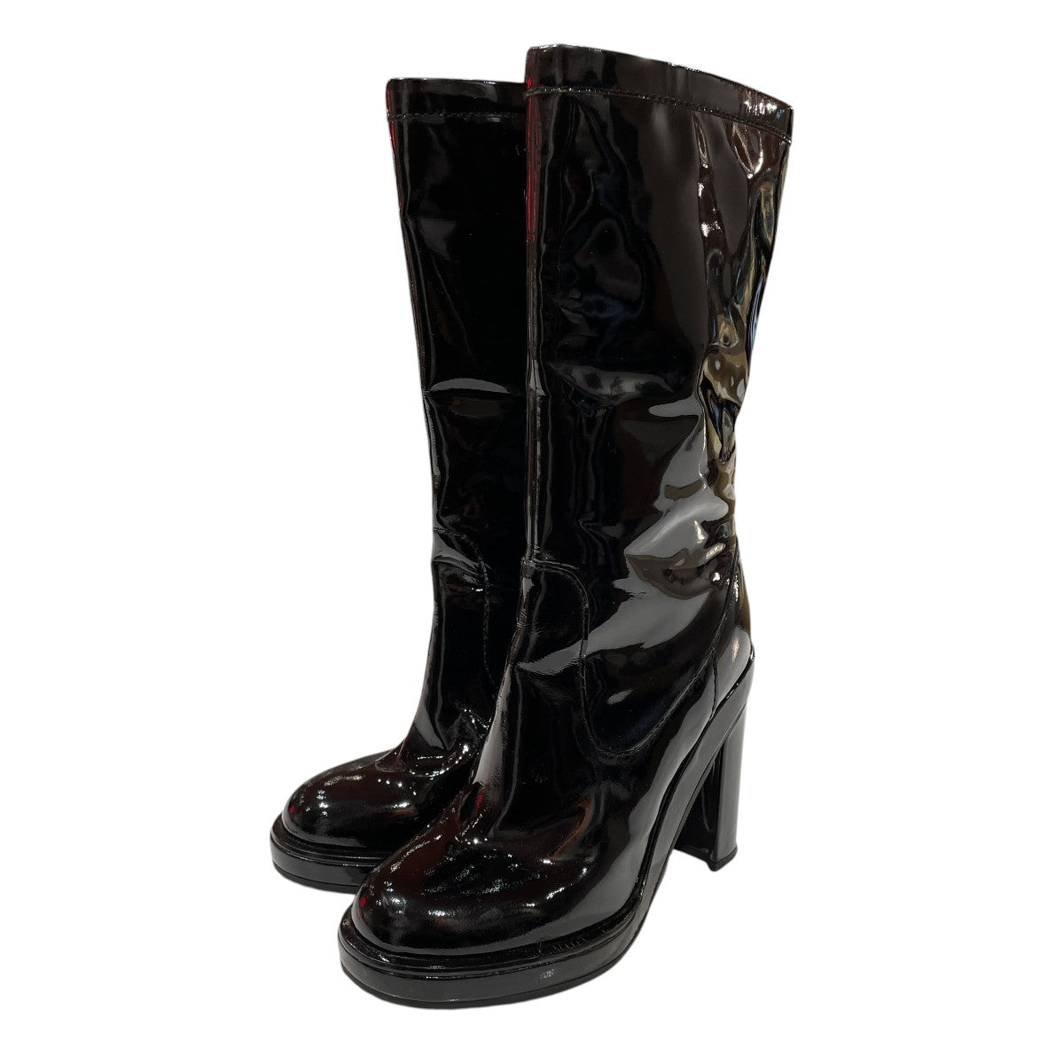 JILL SANDER NAVY 黒ロングブーツ 38(24相当)ヒール約6.5 JIL SANDER NAVY(ジルサンダーネイビー) ヒールブーツ ブラック サイズ
