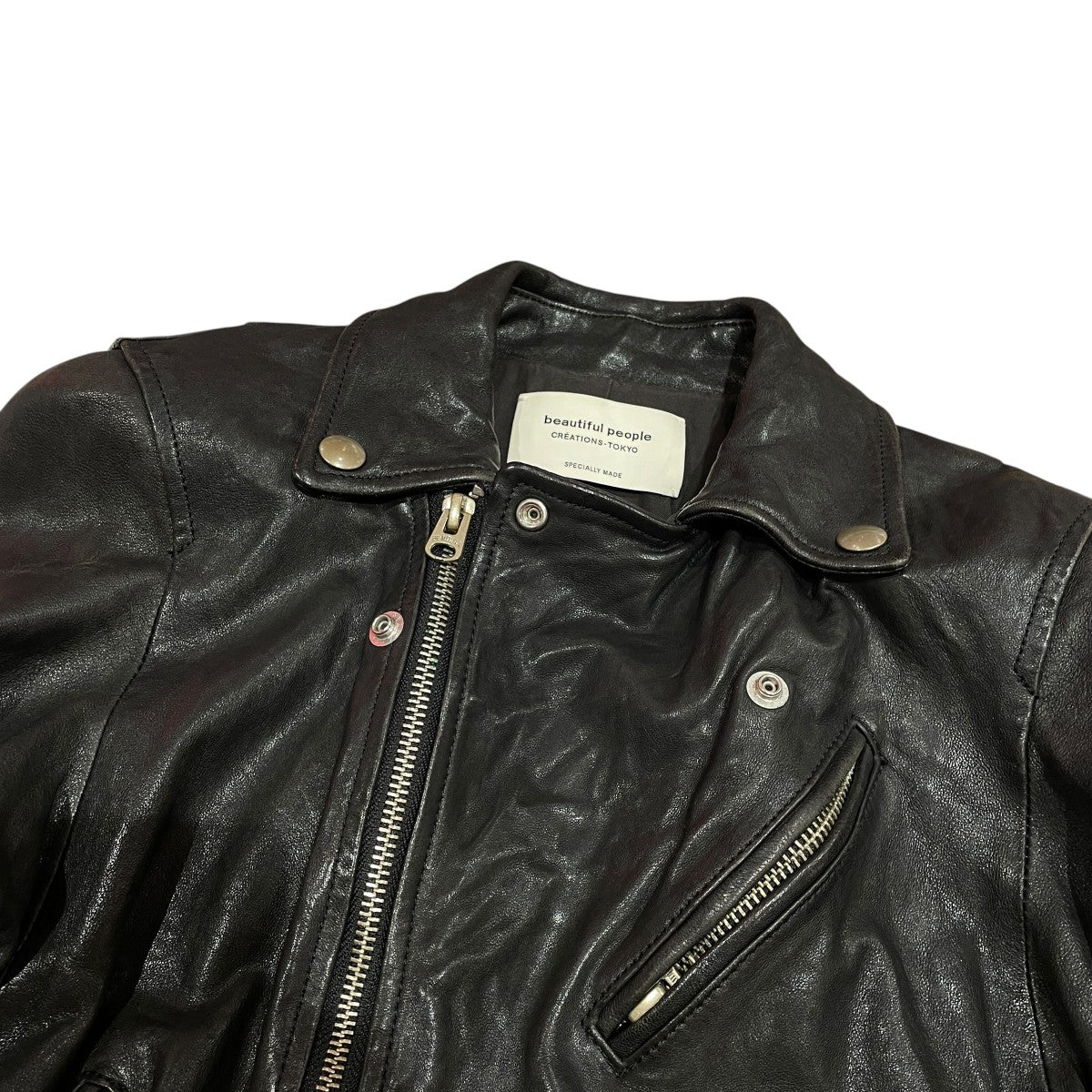 shrink leather riders jacketライダースジャケット1825402401