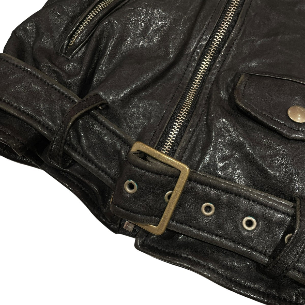 shrink leather riders jacketライダースジャケット1825402401