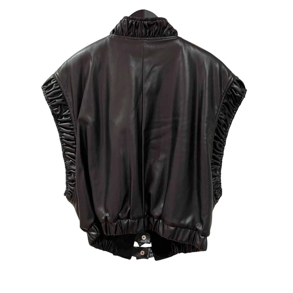 FUMIE=TANAKA / フミエタナカ | 2023AW | GATHER VEST / ギャザー ベスト | 1 | ブラック | レディース FUMIE=TANAKA(フミエタナカ) ベストF23A-16 F23A-16 ブラック サイズ 1