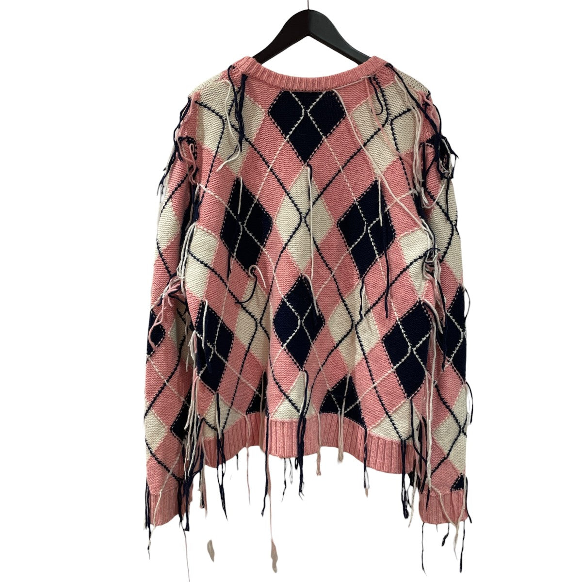 CHARLES JEFFREY LOVERBOY Guddle Argyle CardiganニットカーディガンCJLSS23GAC1 古着・中古-2枚目のアイテム画像