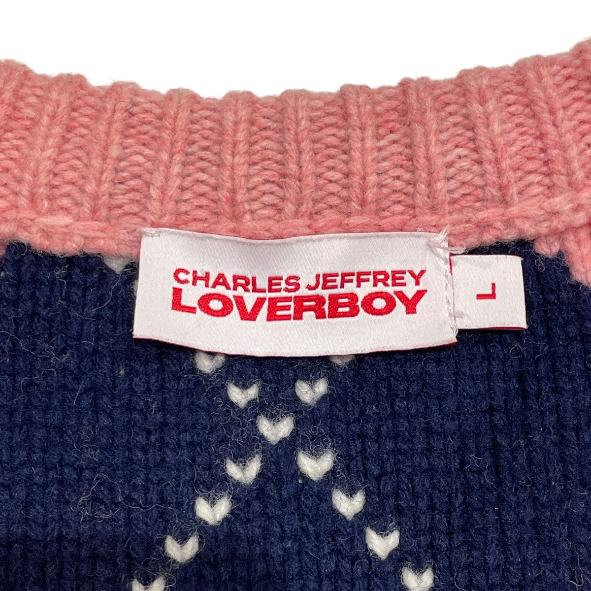 CHARLES JEFFREY LOVERBOY Guddle Argyle CardiganニットカーディガンCJLSS23GAC1 古着・中古-7枚目のアイテム画像