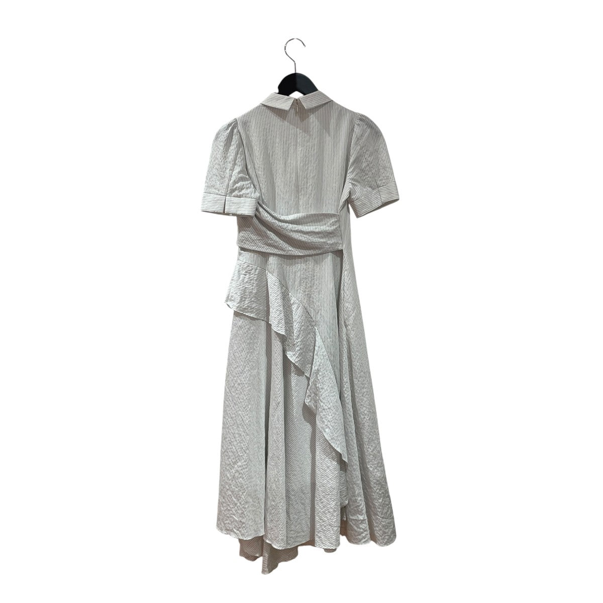 Striped Asymmetrical Shirt Dressストライプ半袖ワンピース1261305094