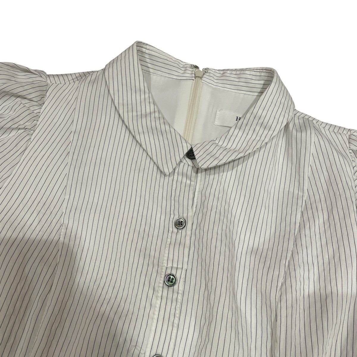 Striped Asymmetrical Shirt Dressストライプ半袖ワンピース1261305094