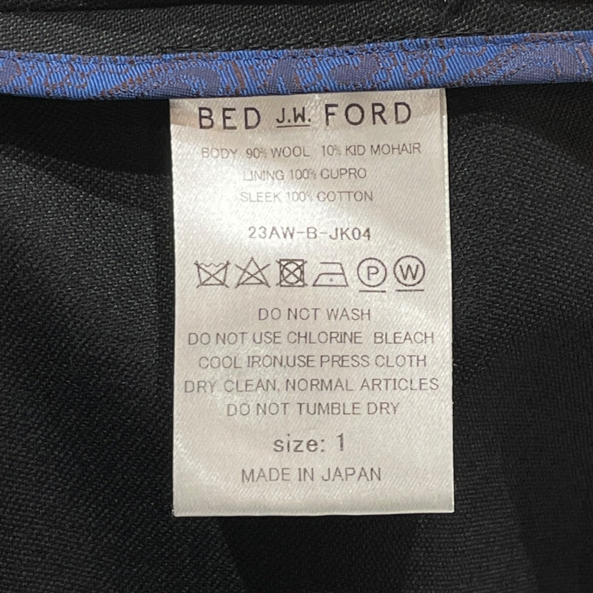 BED J．W． FORD Theme Jacketテーラードジャケット23AW-B-JK04 古着・中古-6枚目のアイテム画像