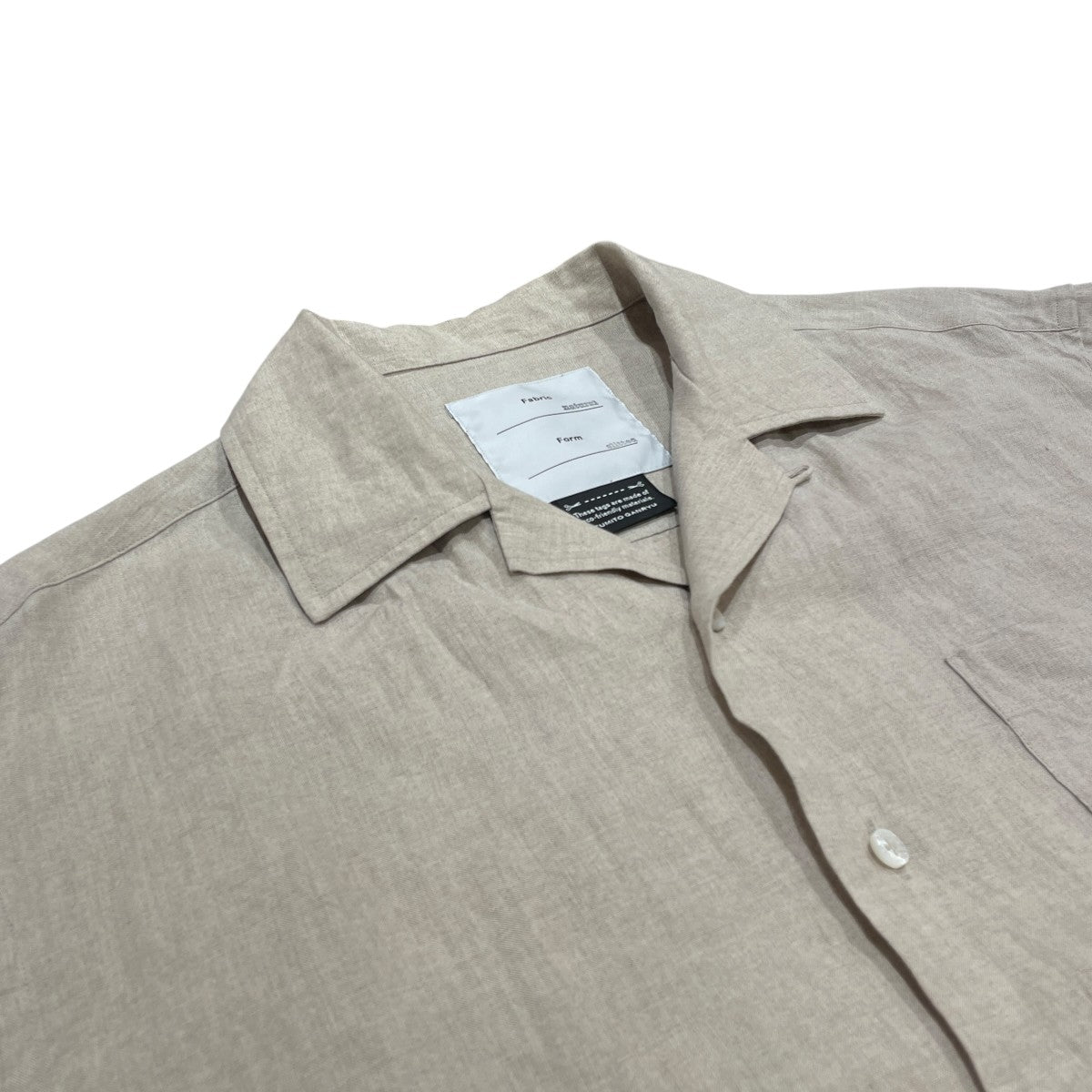 SIDE VENTS OP COLLAR LINEN SHIRT半袖シャツFu13-Sh-05