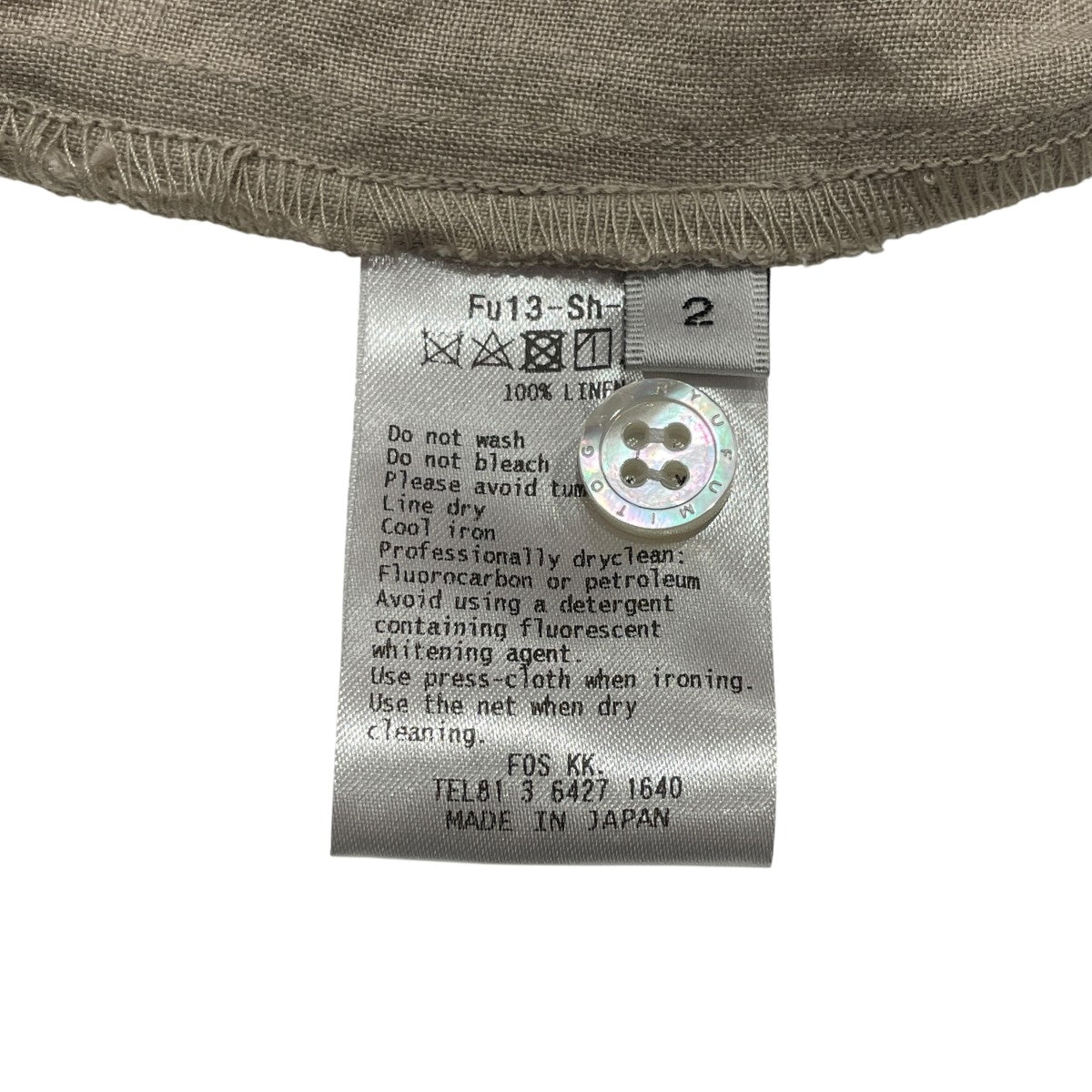 SIDE VENTS OP COLLAR LINEN SHIRT半袖シャツFu13-Sh-05