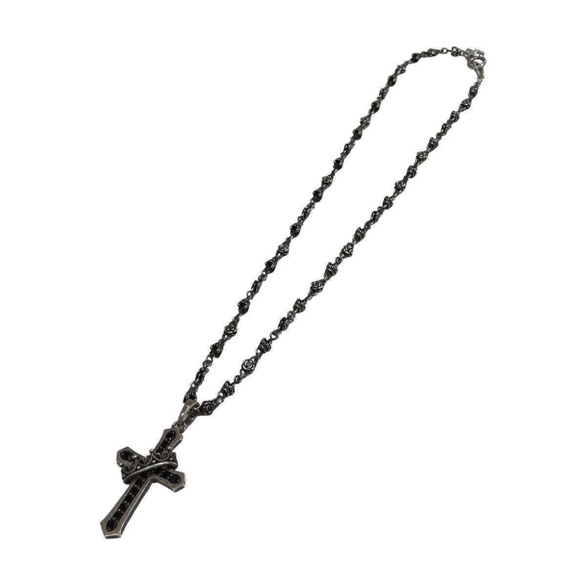 CROSS WITH CROWN STONEネックレス