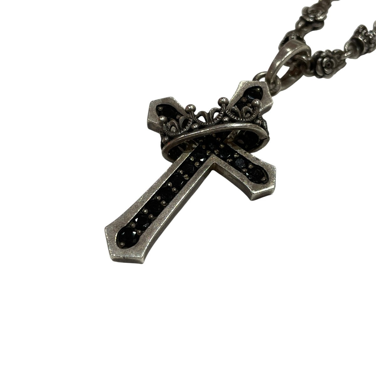 CROSS WITH CROWN STONEネックレス