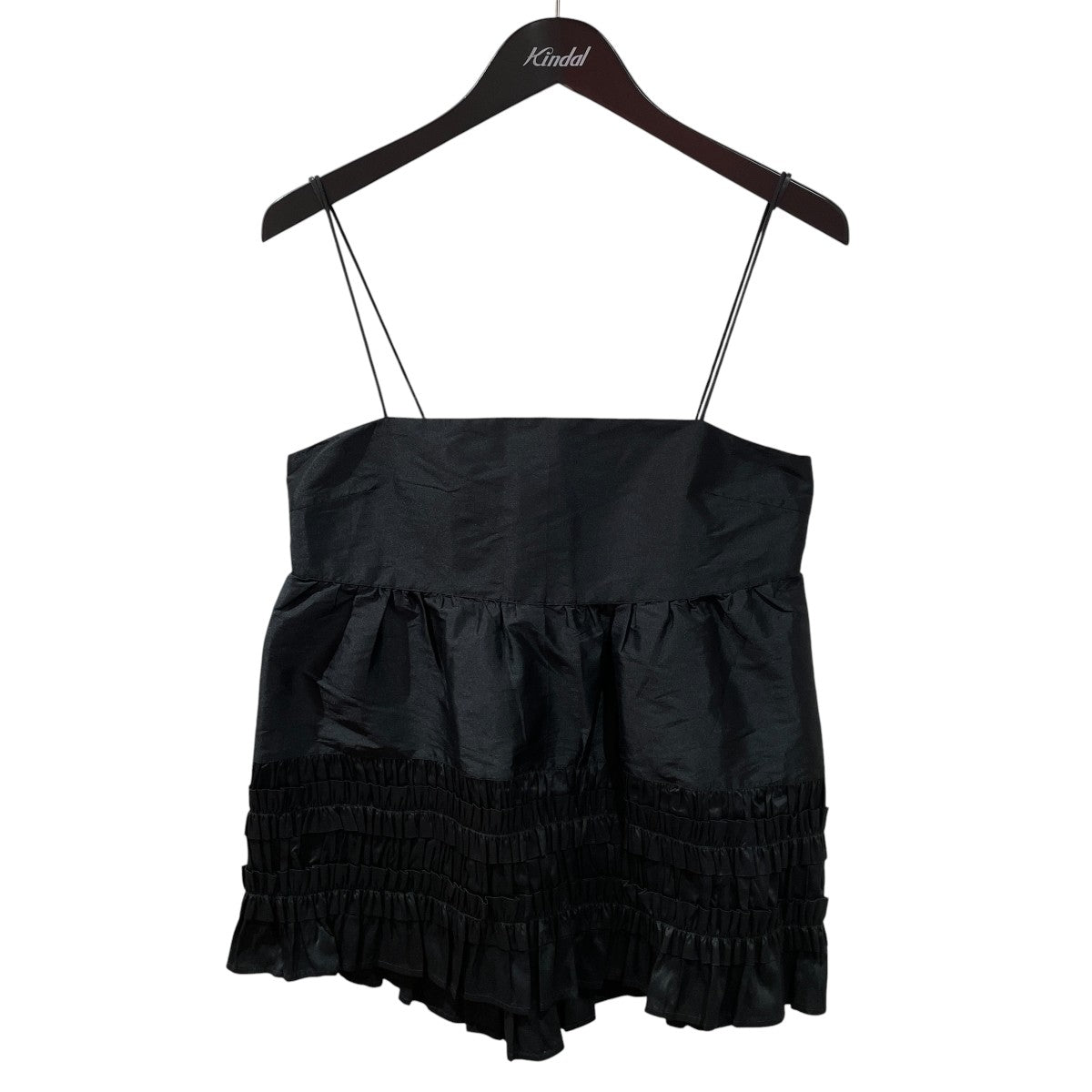 ne quittez pas Poly Dupion Frill Cami Topキャミソールブラウス010232ZK3 古着・中古-1枚目のアイテム画像