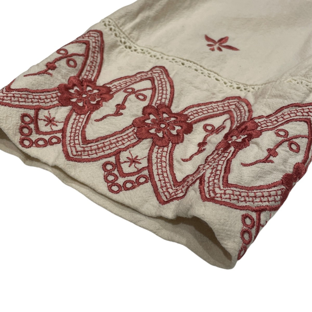 Crimp Cotton Anglaise Embroidery Top長袖ブラウス010152WH1