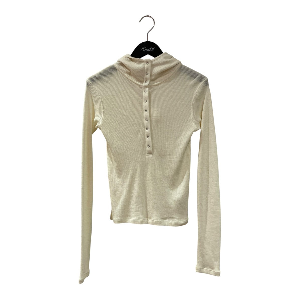 WOOL RIB HOODED TIGHT TOPSニットパーカー19105-1152